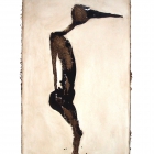 Spitzschnabel, Monotypie (Asphaltlack), 50 x 70 cm, 2009