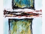 Öl, Acryl, Kreide auf Papier