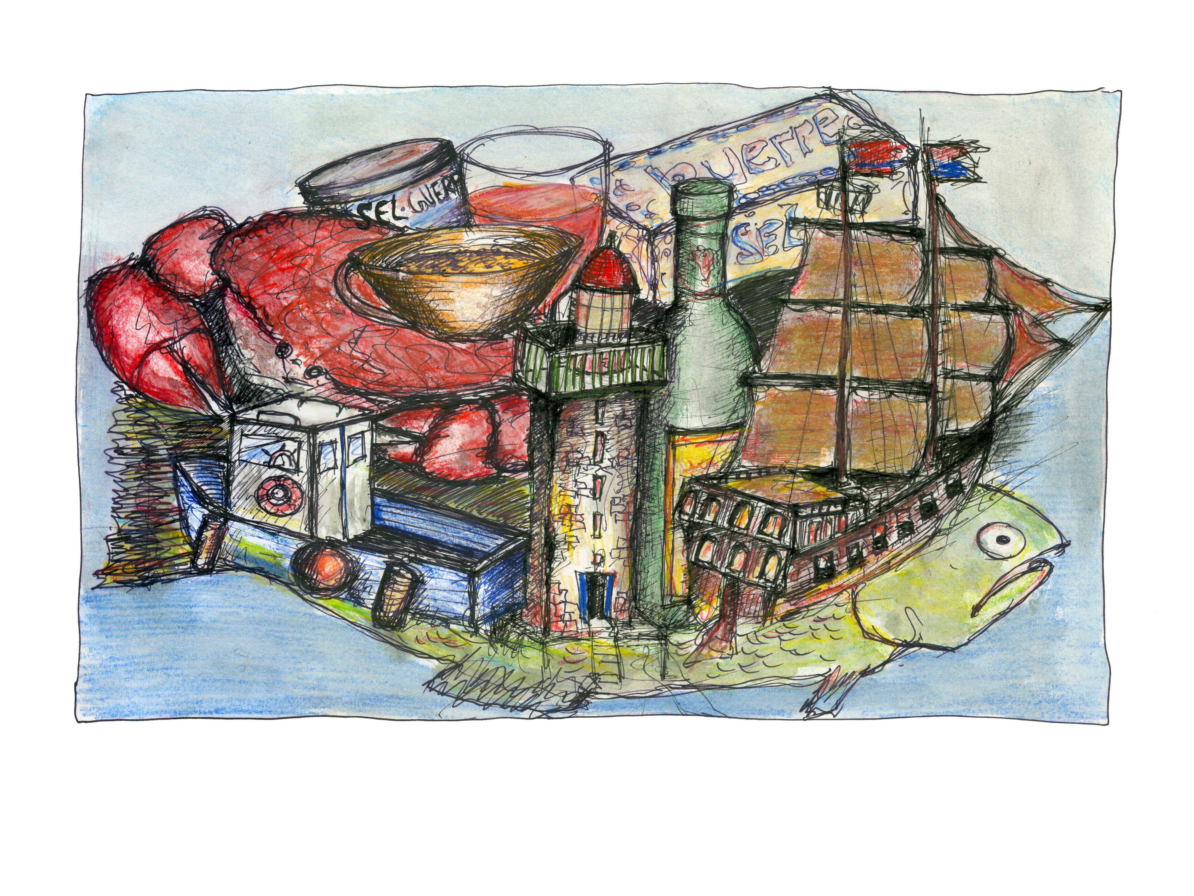 Protokoll "Bretagne", Tintenstrahldrucker auf Papier, 40 x 50 cm, 2016 Auflage: 20 Exemplare