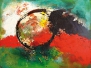 Öl, Pigment auf Leinwand